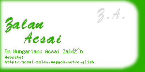 zalan acsai business card